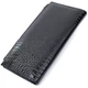 Лакированный тонкий кошелек с фактурой под рептилию из натуральной кожи ST Leather 22716 Черный - изображение 2