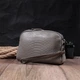 Женская небольшая сумка на два отделения из натуральной кожи Vintage 22801 Серый - изображение 11