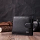 Мужской горизонтальный бумажник среднего размера из натуральной кожи ST Leather 22484 Черный - изображение 9