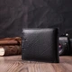 Мужской горизонтальный бумажник среднего размера из натуральной кожи ST Leather 22484 Черный - изображение 10