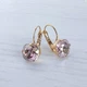 Cерьги Hand Made позолоченные с кристаллами Swarovski розово-сиреневого оттенка - изображение 1
