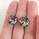 Серьги Hand Made винтажные с яркими кристаллами хамелеонами Сваровски цвета Vitrail Medium - изображение 3
