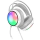 Игровые проводные наушники с микрофоном BOROFONE BO108 USB+AUX 3.5mm Геймерская гарнитура для ПК и ноутбуков с RGB подсветкой White - изображение 4