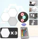 Модульный светильник лампа с пультом 3 шт AND LY-73 соты RGB разноцветный свет 5W Белый (6446U) - изображение 3