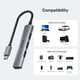 USB Hub Unitek 4-in-1 USB-C Space Grey (4894160050106) - obraz 5