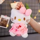 Мягкая плюшевая игрушка Хэллоу Китти 35 см, детская игрушка из мультфильма Hello Kitty, Розовая - изображение 1