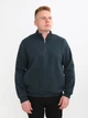 Свитшот мужской зеленый на флисе с горлом на молнии 1359-3 3XL - изображение 1