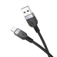 Дата-кабель Hoco X109 Lightning Silicone 1м, быстрая зарядка 2.4A, чёрный - изображение 1