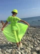 Пляжный халат в пол с коротким рукавом 42 салатовый - изображение 4