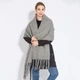 Шарф палантин теплый объемный однотонный Серый (2823-2-G) - изображение 1