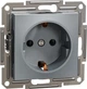 Розетка з заземленням Schneider Electric Asfora Сталь EPH2900162 - изображение 1