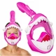 Маска для снорклінгу TSUNAMI Shark повнолицьова, дитяча Pink (P-5905973405430) - изображение 1