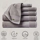 Набор 6 хлопковых полотенец Lacoste для ванной 132х76 см х 2 шт + 76х40 см х 2 шт + 33х33 см х 2 шт Heritage Anti-Microbial Supima Cotton Серый (1159841514) - изображение 4