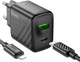 Мережевий зарядний пристрій з кабелем Hoco CS23A Sunlight dual-port PD30W+QC3.0 charger set (C to iP) (EU) Black (6942007609951) - зображення 5