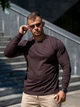 Мужской лонгслив трикотажный на пуговицах Teamv Long Casual Коричневый 3XL - изображение 6
