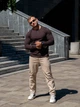 Мужской лонгслив трикотажный на пуговицах Teamv Long Casual Коричневый 3XL - изображение 2