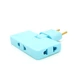 Тройник + переходник 3 in 1, UK/US-EU, 220В, 10А, поворотный 180°, Blue - изображение 3
