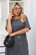Женское льняное платье SOLINNA Модель 078 свободного кроя Графитовый, 48-50 - изображение 2