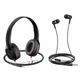 Пара наушников накладные и вакуумные HOCO Enlighten W24, 3.5mm, 1.2m, black-red - изображение 1