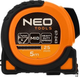 Рулетка NEO Tools Super Black сталева 5 м x 25 мм з автоматичним блокуванням, 2 кнопками стоп та магнітом 67-243 (5907558472257) - зображення 1