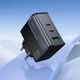 Адаптер сетевой HOCO Star Speed charger CS75A |1USB/2Type-C, 70W/3A, PD/QC| Black - изображение 7