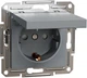 Розетка з кришкою з заземленням Schneider Electric Asfora Сталь EPH3100162 - изображение 1