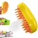 Паровая щетка спрей Pet Spray Massage Brush Массажер 3в1 аккумуляторный для вычесывания собак и кошек желтая - изображение 3