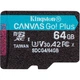Карта памяти Kingston SDCG4/64GBSP Canvas Go! Plus microSD 64GB U3 V30 A2 для экшн-камер, дронов и мобильных геймеров - изображение 1