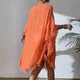 Пончо накидка женская пляжная оранжевая по колена с кружевом One size - изображение 6