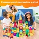 Магнітний Конструктор Різнокольорові Магнітні Блоки Плитки 100 Деталей Magnetic Blocks Tiles Машинка 3D Розвиваючий Набір для Дітей - изображение 2
