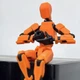 Фигурка-конструктор Робот Lucky 13 Dummy Lucky Puppets многошарнирный подвижный робот с сменной формой и аксессуарами (меч, топор, оружие), 14см (цвет - оранжевый) - изображение 3