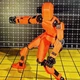 Фигурка-конструктор Робот Lucky 13 Dummy Lucky Puppets многошарнирный подвижный робот с сменной формой и аксессуарами (меч, топор, оружие), 14см (цвет - оранжевый) - изображение 8