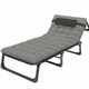 Раскладная кровать с матрасом и подушкой, до 150 кг LEOBRO Grey 193х68х30 см, с регулировкой спинки, полиэфирная, серая - изображение 1