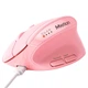Беспроводная вертикальная мышь Meetion BTM008 Pink, Bluetooth+2.4G, эргономика 57°, аккумулятор до 400 часов - изображение 4