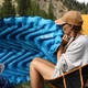 Надувной двойной коврик Klymit Double V (цвет Blue) - изображение 8