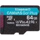 Карта памяти Kingston 64GB microSDXC сlass 10 UHS-I U3 V30 A2 Canvas Go Plus G4 (SDCG4/64GBSP) - изображение 1