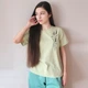 Женская футболка с колосками пшеницы и васильками 54 мятный FW1-KolosVoloshky-Salat-54 Ladan - изображение 5