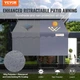 Выдвижная маркиза Vevor 3x1,2 м, полиэфир 180 г, UV80+, ручной привод, регулируемая высота 2,2-3,1 (VevSSSZYPHSLZS1578CSV0) - изображение 2