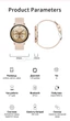 Ультра тонкие смарт-часы Smart Watch V89 Ultra Super AMOLED дисплей пульсометр тонометр шагомер для женщин золото (00438877) - изображение 7