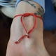Серебряный Красный браслет Оберег Знак Бесконечности без камней серебро 925 покрыто родием 75132 1.29г - изображение 6