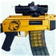Игрушечный автомат винтовка AK-47 на мягких пулях EVA 92 см с глушителем, оптическим прицелом желтый - изображение 7