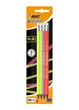 Набір олівців чорнографітних шестикутних BIC Evolution Fluo HB 4 кольори з гумкою 4 шт (3086123449046) - зображення 1
