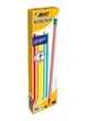 Набір олівців чорнографітних шестигранних BIC Evolution Stripes HB з гумкою 12 шт (3086123278189) - зображення 1