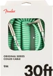 Кабель інструментальний FENDER CABLE ORIGINAL SERIES 30' COIL SURF GREEN (301775) - изображение 2