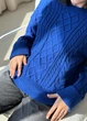 Синій зимовий в’язаний джемпер косичка No Brand - изображение 4