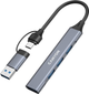 USB-хаб Canyon DS-02 4-в-1 USB-A/C Grey (CNS-TDS02G) - зображення 4