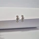 Серебряные серёжки серьги Ромашки с Белыми камнями серебро 925 пробы Родированное 82060б 2.38г - изображение 2