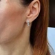 Серебряные серёжки серьги Ромашки с Белыми камнями серебро 925 пробы Родированное 82060б 2.38г - изображение 7