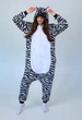 Женская кигуруми пижама взрослая и подростковая Kigurumi Зебра Черный XL 175-185 см. (1043) - изображение 1