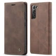 Чехол-книжка CaseMe из нубука для Samsung S21 Тёмно-коричневый - изображение 11